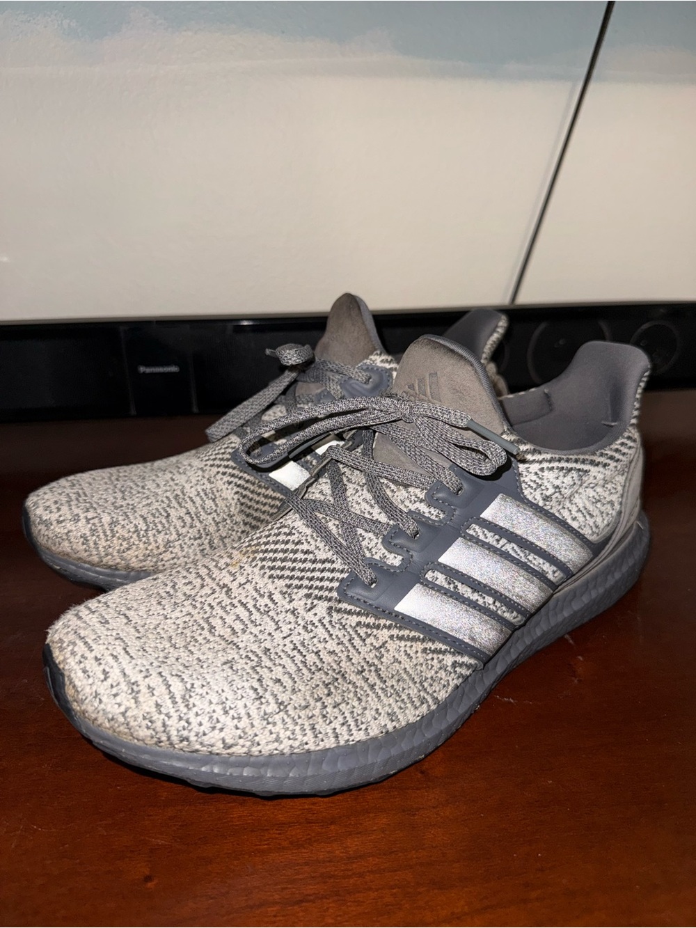 adidas Grey Heather Knit Running Shoes